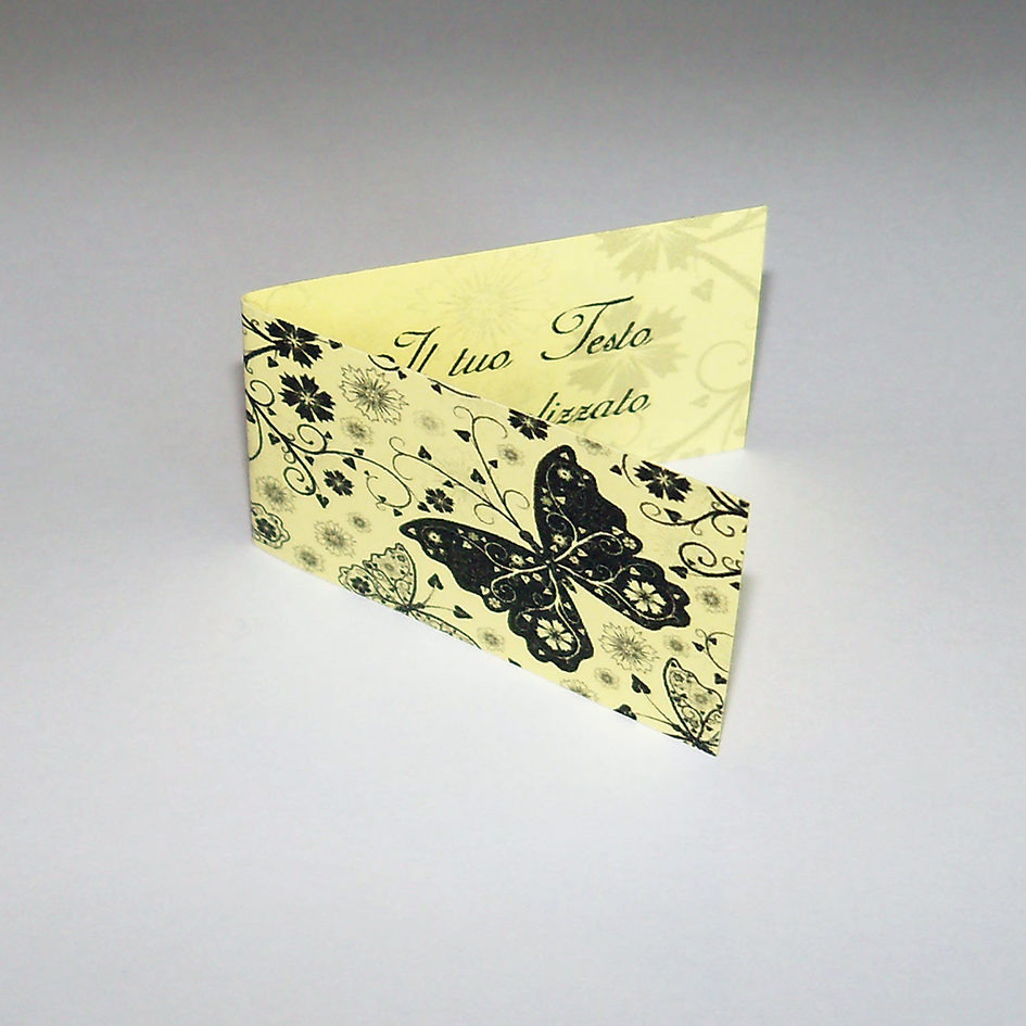 Bigliettini bomboniera giallo chiaro farfalla