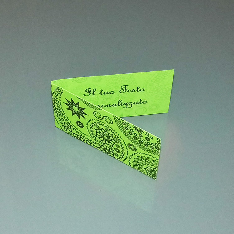 Bigliettini bomboniera verde pistacchio arabesco