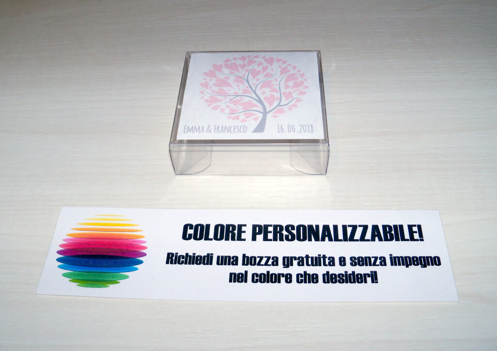 Scatoline portaconfetti personalizzate albero della vita 7x7x2